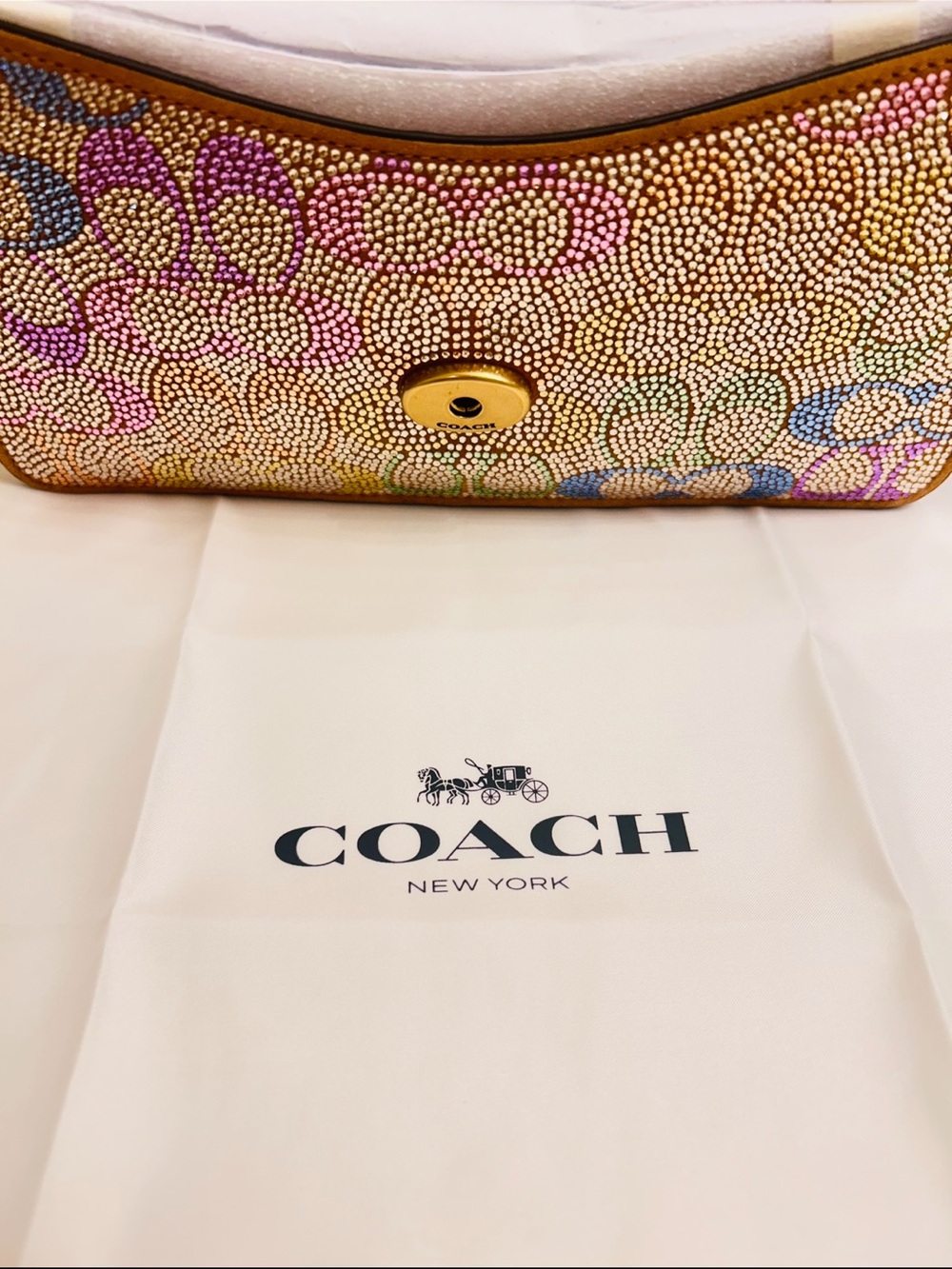 Coach Rainbow Crystal Tabby Shoulder Bag 26 - Picture 9 of 14